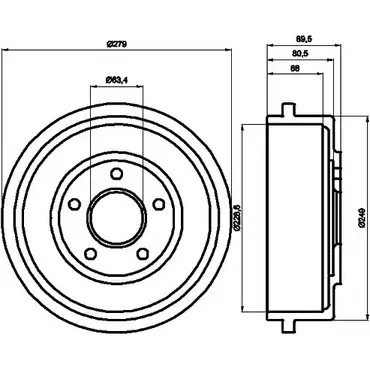 Тормозной барабан HELLA PAGID 6 1244 LZGPOUI 8DT 355 300-431 3724818