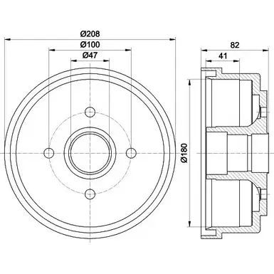 Тормозной барабан HELLA PAGID 9JXH7W1 6132 7 8DT 355 300-981 3724873