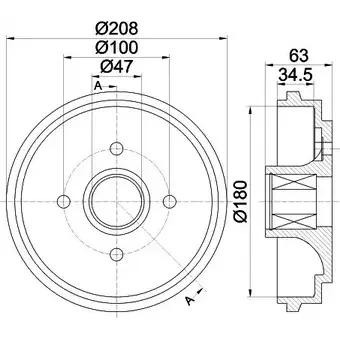 Тормозной барабан HELLA PAGID 6 1328 8DT 355 300-991 3724874 JERVIBO изображение 0