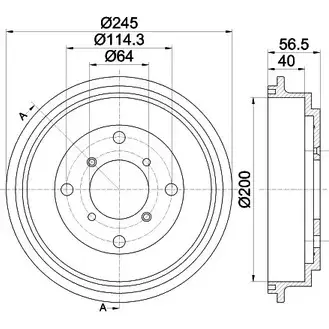 Тормозной барабан HELLA PAGID VL6F1D9 3724875 6132 9 8DT 355 301-001 изображение 0