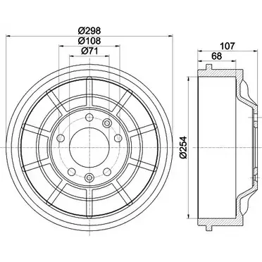 Тормозной барабан HELLA PAGID 8DT 355 301-021 QVTAK 3724877 6 1332 изображение 0