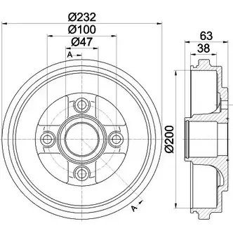 Тормозной барабан HELLA PAGID YH6T51Q 8DT 355 301-031 6 1335 3724878 изображение 0