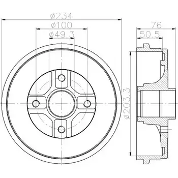 Тормозной барабан HELLA PAGID 52T4RSC 6134 1 3724882 8DT 355 301-071