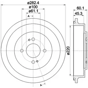 Тормозной барабан HELLA PAGID 8DT 355 302-391 6 1373 PIR45I 3725007 изображение 0