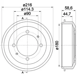 Тормозной барабан HELLA PAGID 8DT 355 302-461 W2TNK5 3725014 613 80 изображение 0