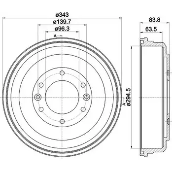 Тормозной барабан HELLA PAGID GRFWEL7 8DT 355 302-581 3725026 614 05