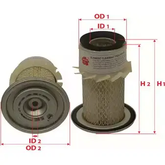 Воздушный фильтр SAKURA AUTOMOTIVE 3743301 AS-8801 8997879011690 V8OS 50