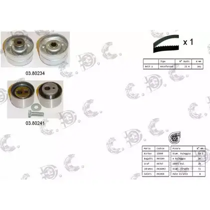 Комплект ремня ГРМ AUTOKIT RKTK0937PA 04.5126PA AS TK0937PA 3751312