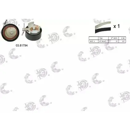 Комплект ремня ГРМ AUTOKIT 04.5353 RKTK1164 3751575 ASTK1 164