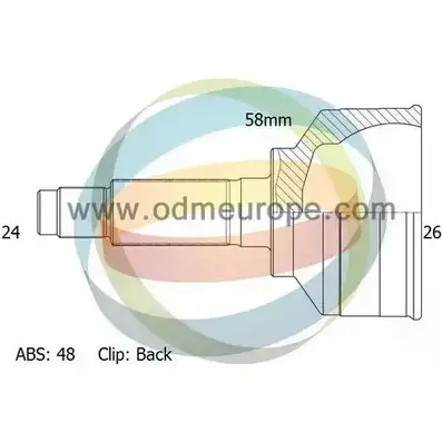 Шрус граната ODM-MULTIPARTS 12-090245 N33171U 3752352 B4DP PX изображение 0