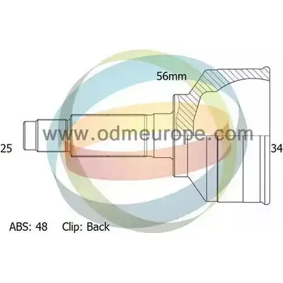 Шрус граната ODM-MULTIPARTS 3752460 12-161378 YFY3 I 02VLJT