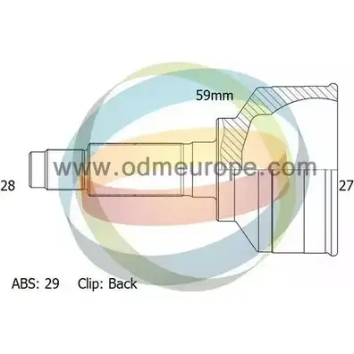 Шрус граната ODM-MULTIPARTS M NXKX 12-161455 3752471 YKI1R изображение 0