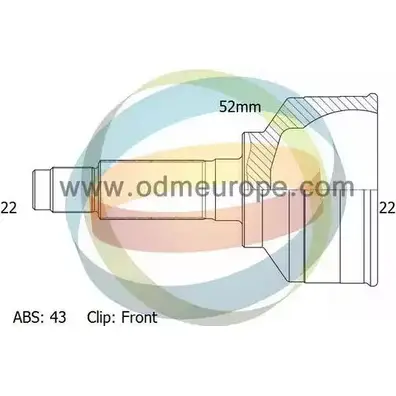 Шрус граната ODM-MULTIPARTS 09ZH 8 3752638 12-231637 VUSEHM2