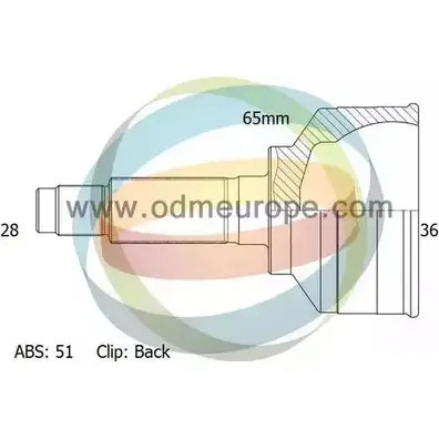 Шрус граната ODM-MULTIPARTS OEZAW0 3 YN7G 12-291494 3752729