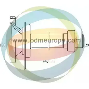 Полуосевой вал, дифференциал ODM-MULTIPARTS 16-060010 3753052 SE13U CZ LDM