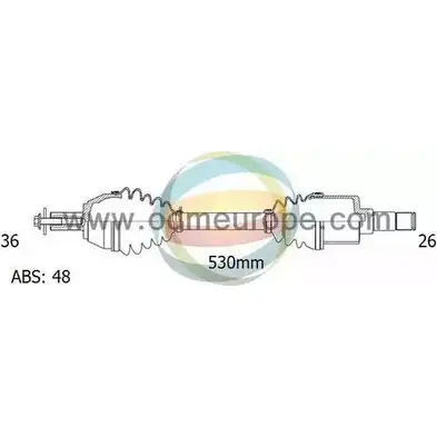 Приводной вал ODM-MULTIPARTS 18-151411 3753786 B6LVKCB 0L YKW изображение 0