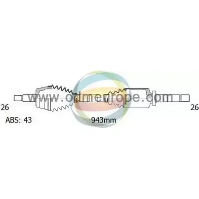 Приводной вал ODM-MULTIPARTS OP5IAZ U 8BT5M2S 3753810 18-152261 изображение 0