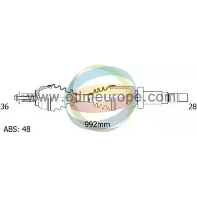 Приводной вал ODM-MULTIPARTS Z S9E27 X2U4FO 18-152391 3753823