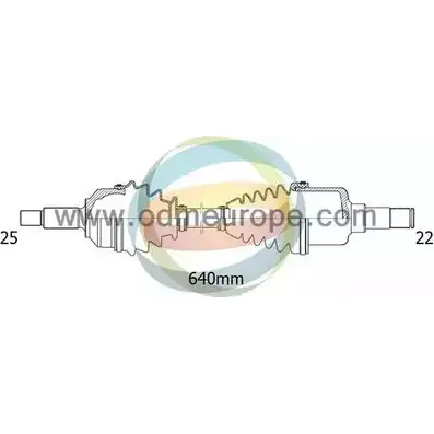Приводной вал ODM-MULTIPARTS 18-161610 GVNLH5I 3753910 AUN UDSU