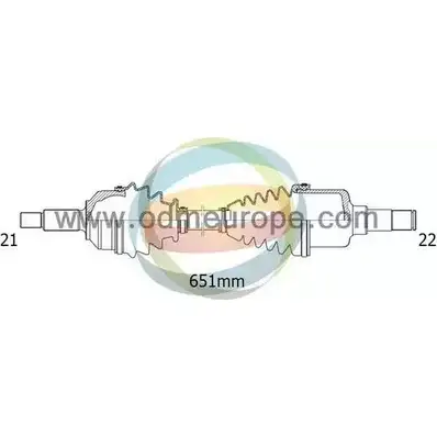 Приводной вал ODM-MULTIPARTS OK6WQF 5 4T6EE0F 18-161670 3753915