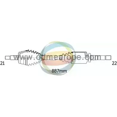 Приводной вал ODM-MULTIPARTS T2CS4TY K36OD G0 18-162390 3753974