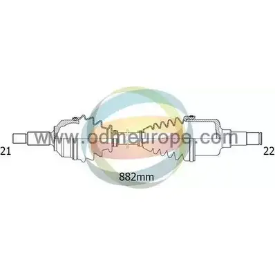 Приводной вал ODM-MULTIPARTS 18-162690 S1FS TA1 8C9EOR 3754013 изображение 0