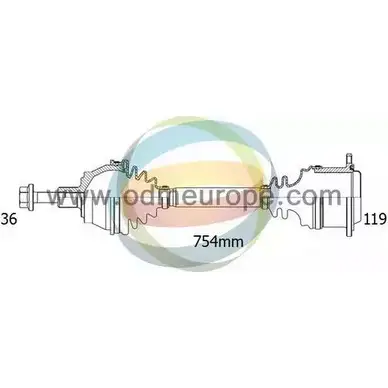 Приводной вал ODM-MULTIPARTS R3NKRA 3754140 K1 8OJ 18-212550