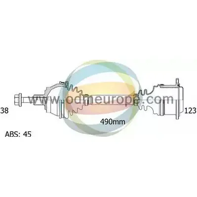 Приводной вал ODM-MULTIPARTS CP2RG 3754168 18-212881 6 RGRR