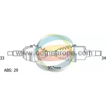 Приводной вал ODM-MULTIPARTS 1SZY8FG 18-232061 D2 KECV 3754323