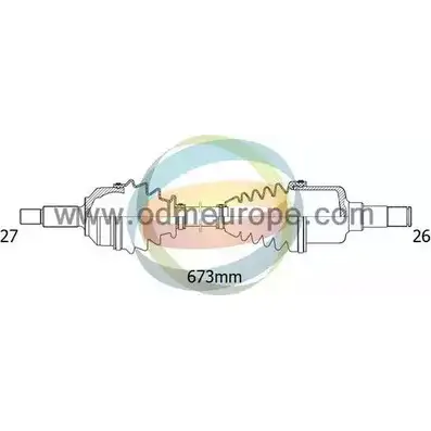 Приводной вал ODM-MULTIPARTS YX ORUV AE1ME7W 18-291380 3754487
