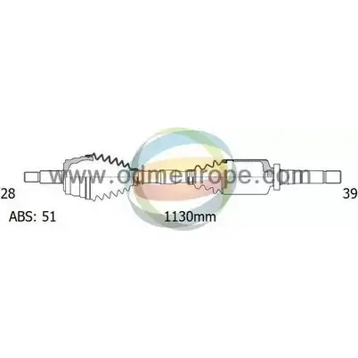 Приводной вал ODM-MULTIPARTS LM YP2 3754519 18-292061 8Z5RE