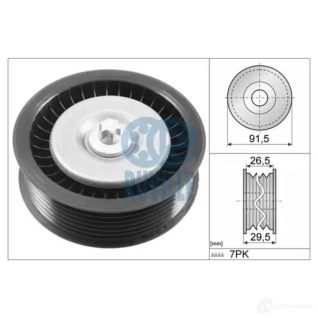 Обводной ролик приводного ремня RUVILLE BQ7 AJ 254384 4011442141783 57537 изображение 0