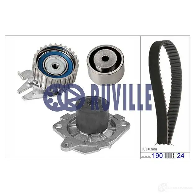 Комплект ремня грм с водяным насосом RUVILLE 253275 RB 58S 56036731 4011442128333