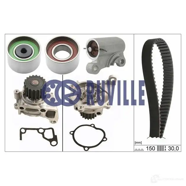 Комплект ремня грм с водяным насосом RUVILLE 57064731 254064 150 SP300HT 5630XS