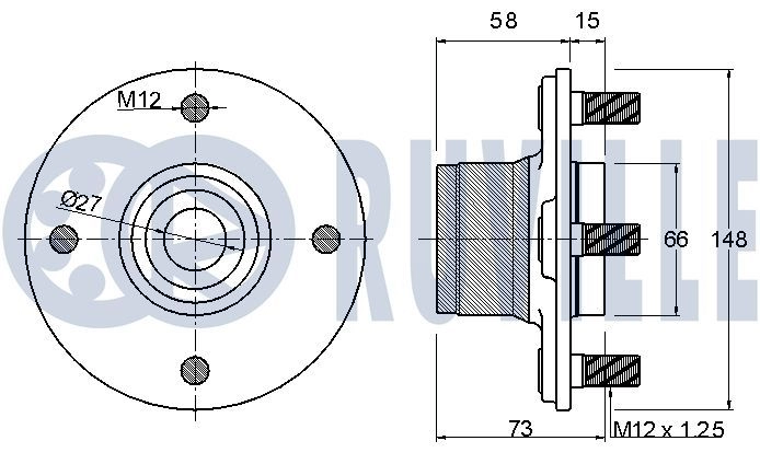 Комплект подшипника ступицы колеса RUVILLE 220015 XI X1PE 1440081488 изображение 1
