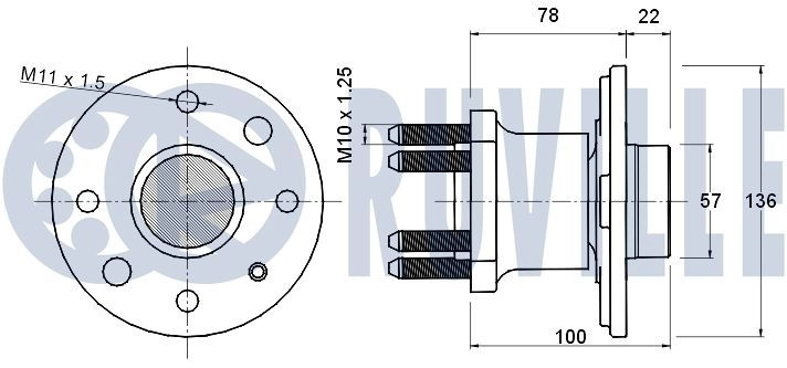 Комплект подшипника ступицы колеса RUVILLE K3Z DN 220016 1440081489 изображение 1