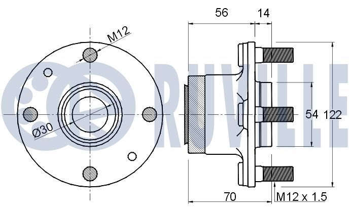 Комплект подшипника ступицы колеса RUVILLE 220048 1440081521 U GCAG изображение 1