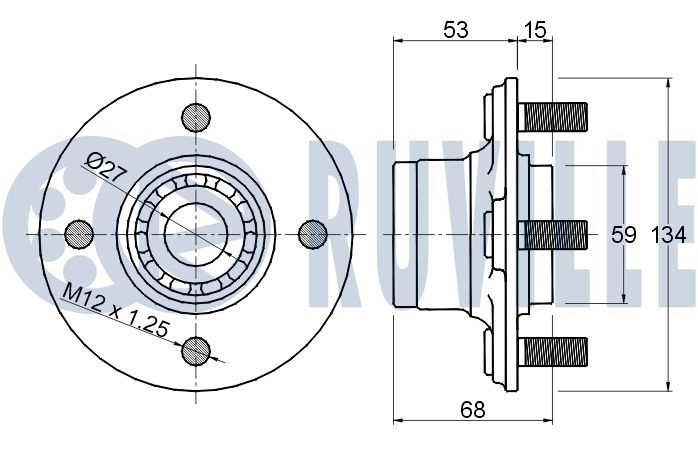 Комплект подшипника ступицы колеса RUVILLE 1440081541 JN5IR IG 220068 изображение 1