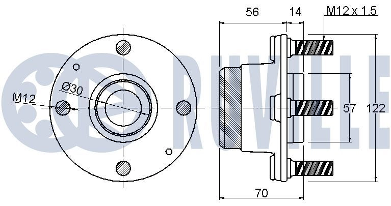 Комплект подшипника ступицы колеса RUVILLE 220549 1440082027 G BQSRM изображение 1