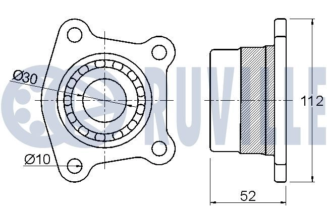 Комплект подшипника ступицы колеса RUVILLE 1440082183 220705 F 1SWX4 изображение 1