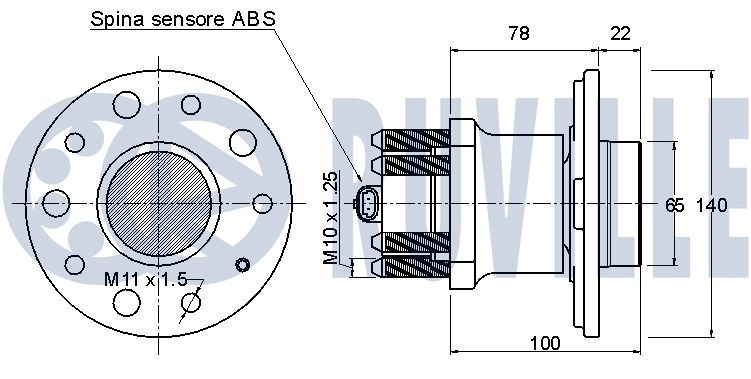 Комплект подшипника ступицы колеса RUVILLE 1440082416 220938 C CL12 изображение 1