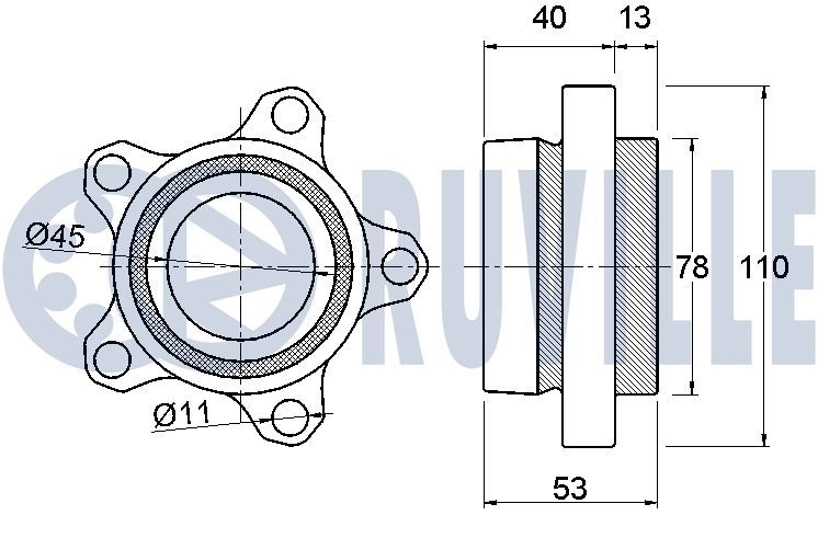 Комплект подшипника ступицы колеса RUVILLE 1440082467 220989 FGIS X71 изображение 1