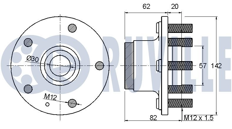 Комплект подшипника ступицы колеса RUVILLE 221073 XQ IUX 1440082552 изображение 1