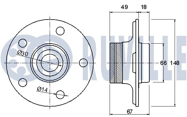 Комплект подшипника ступицы колеса RUVILLE T ZP2JYR 1440082572 221093 изображение 1