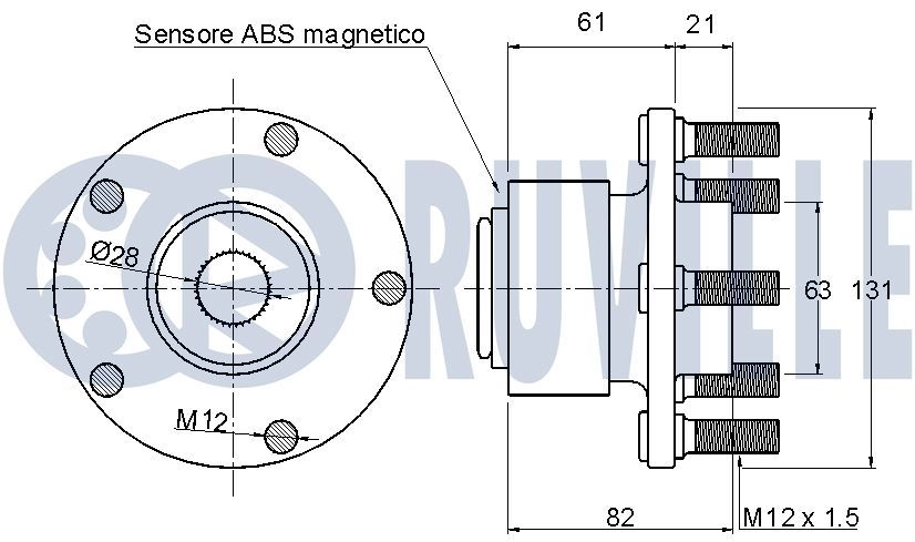 Комплект подшипника ступицы колеса RUVILLE 221142 F M4EFL0 1440082621 изображение 1
