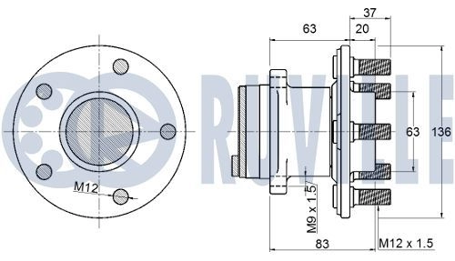 Комплект подшипника ступицы колеса RUVILLE 1440082728 S7 D06R 221249 изображение 1