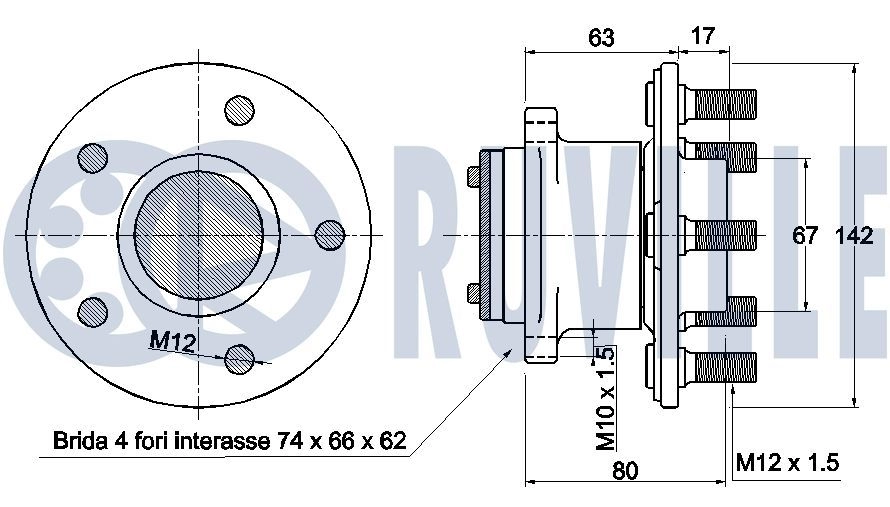 Комплект подшипника ступицы колеса RUVILLE 1440083276 5N3 NNG 221794 изображение 1