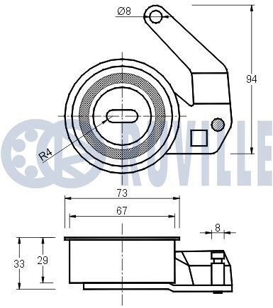 Натяжной ролик, ремень ГРМ RUVILLE ZP 9BY 1440084097 540130 изображение 1