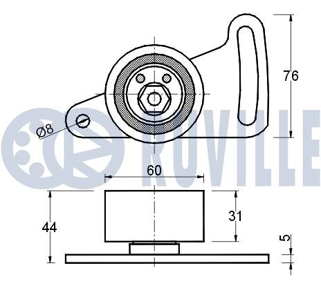 Натяжной ролик, ремень ГРМ RUVILLE 540148 1440084115 8SA6A Y9 изображение 1