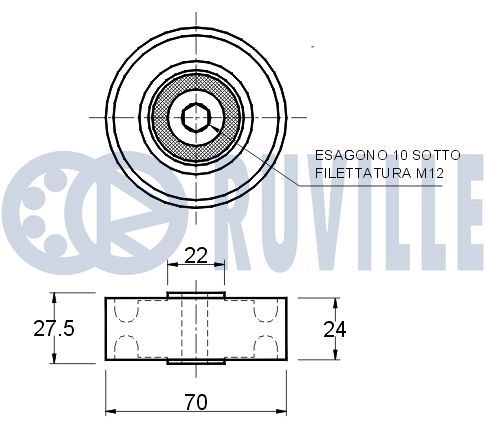 Паразитный / ведущий ролик, поликлиновой ремень RUVILLE D3 0R1 1440084129 540162 изображение 1